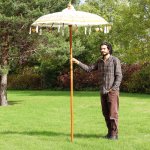 (image for) Bali Patio Parasol - Canvas - Natural Decor - 1.5m