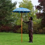 (image for) Bali Patio Parasol - Cotton - Turquoise Decor - 1.5m