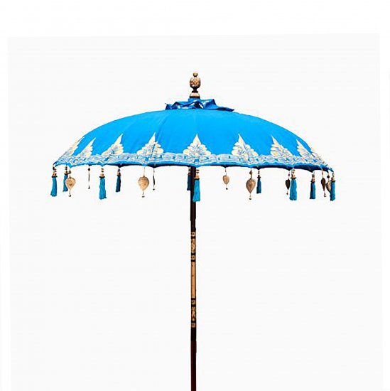 (image for) Bali Patio Parasol - Cotton - Turquoise Decor - 2m