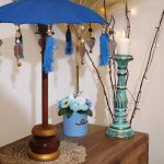 (image for) Bali Home Decor Parasol - Cotton - Turquoise- 40cm
