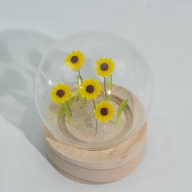 Floral Glow Garden Dome - 5 Sunflowers - LED Battery Floral Glow Garden Dome - 5 Sunflowers - LED Battery