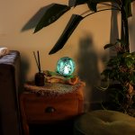 (image for) DriftGlow Lamp Emerald Crackle Shade