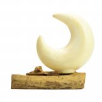 (image for) DriftGlow Lamp Crackle Half Moon Shade - Grey