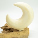 (image for) DriftGlow Lamp Crackle Half Moon Shade - Grey