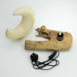 (image for) DriftGlow Lamp Crackle Half Moon Shade - Grey