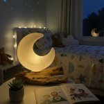 (image for) DriftGlow Lamp Crackle Half Moon Shade - Grey