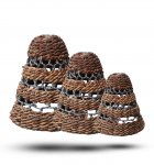 (image for) Natural Banana Leaf & Abu-Abu Raffia Lamp Shades - Set of 3