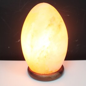 Salt Lamp Egg - Wooden Base Salt Lamp Egg - Wooden Base