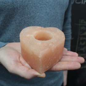 Salt Candle Holder - Med Heart Salt Candle Holder - Med Heart