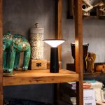 (image for) Touch Lamp - Black Mushroom- adjustable - pattern light USB (C) - Rechargable (2000 Watt)