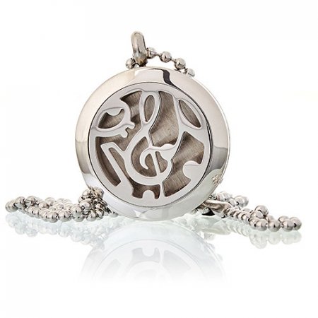 (image for) Aromatherapy Diffuser Necklace - Music Notes 25mm