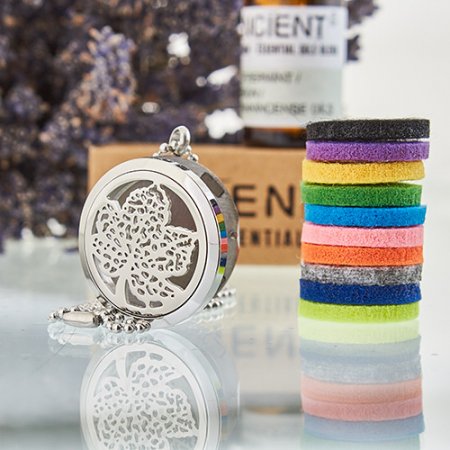(image for) Aromatherapy Diffuser Necklace - Leaf 30mm