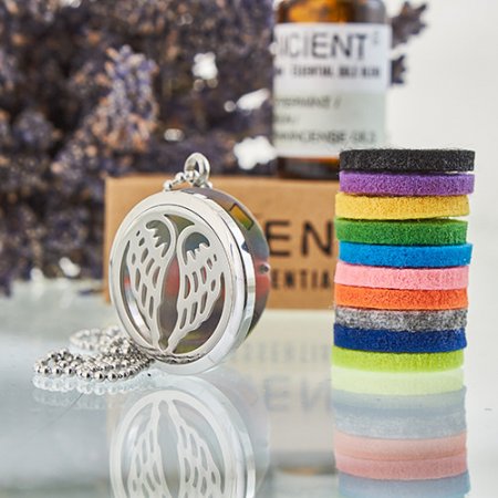 (image for) Aromatherapy Diffuser Necklace - Angel Wings 30mm
