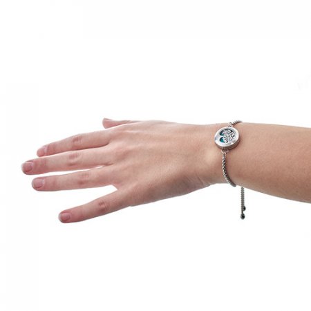 (image for) Aromatherapy Jewellery Chain Bracelet - Cat & Flowers - 20mm