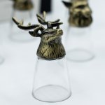 (image for) Gift Set of 12 Bottom Up Shot Glasses (25ml) - Forest & Mystical Creatures - Antique Bronze
