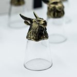 (image for) Gift Set of 12 Bottom Up Shot Glasses (25ml) - Forest & Mystical Creatures - Antique Bronze