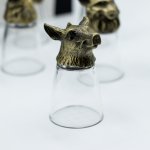 (image for) Gift Set of 12 Bottom Up Shot Glasses (25ml) - Forest & Mystical Creatures - Antique Bronze