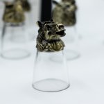 (image for) Gift Set of 12 Bottom Up Shot Glasses (25ml) - Forest & Mystical Creatures - Antique Bronze