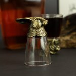 (image for) Gift Set of 12 Bottom Up Shot Glasses (25ml) - Forest & Mystical Creatures - Antique Bronze