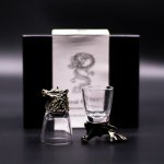 (image for) Gift Set of 6 Shot Glasses (50ml) - Wild Forest Creatures - Antique Bronze