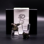 (image for) Gift Set of 6 Shot Glasses (50ml) - Wild Forest Creatures - Antique Bronze