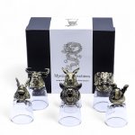 (image for) Gift Set of 6 Shot Glasses (50ml) - Mystical Creatures - Antique Bronze