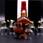 (image for) Gift Set of 6 Glasses (100ml) - Wild Forest Creatures - Antique Bronze