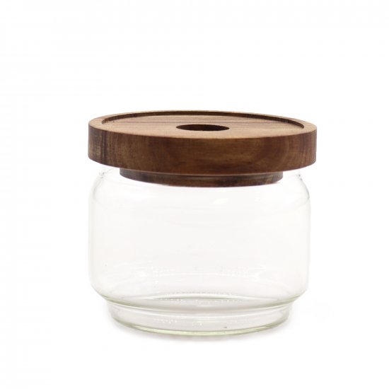 (image for) Cottage Bamboo Glass Jar - 7cm