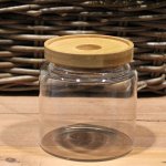 (image for) Cottage Bamboo Glass Jar - 10cm