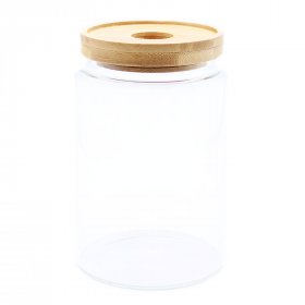 Cottage Bamboo Glass Jar - 15cm Cottage Bamboo Glass Jar - 15cm