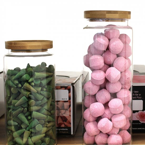 (image for) Cottage Bamboo Glass Jar - 25cm