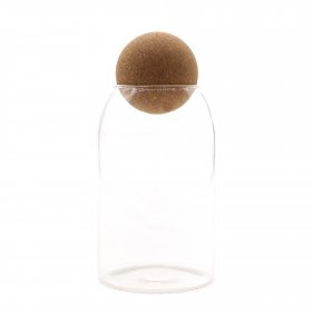Cottage Cork-Ball Glass Jar - Clear - 15cm Cottage Cork-Ball Glass Jar - Clear - 15cm