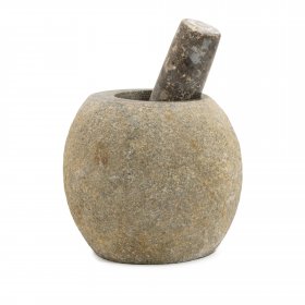 Natural Riverstone Decorative Pestle & Mortar- Large (aprox 15x12cm) Natural Riverstone Decorative Pestle & Mortar- Large (aprox 15x12cm)