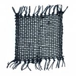 (image for) Set of 4 Seagrass Fringe Natural Coasters - Black