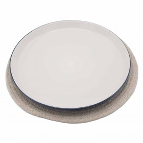 Natural Place Mat - Jute & Cotton 30cm - Ivory Border Natural Place Mat - Jute & Cotton 30cm - Ivory Border