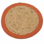 (image for) Natural Place Mat - Jute & Cotton 30cm - Clay Border