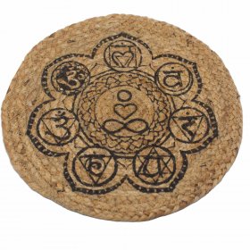 Natural Place Mat - Jute 30cm - Chakra Print Natural Place Mat - Jute 30cm - Chakra Print