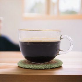 Natural Coaster - Jute & Cotton 10cm (set of 4) - Olive Boarder Natural Coaster - Jute & Cotton 10cm (set of 4) - Olive Boarder