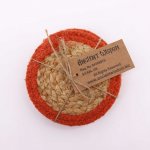 (image for) Natural Coaster - Jute & Cotton 10cm (set of 4) - Clay Boarder