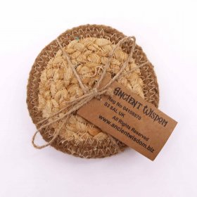 Natural Coaster - Jute & Cotton 10cm (set of 4) - Natural Boarder Natural Coaster - Jute & Cotton 10cm (set of 4) - Natural Boarder
