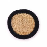 (image for) Natural Coaster - Jute & Cotton 10cm (set of 6) Mixed colours in basket