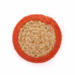 (image for) Natural Coaster - Jute & Cotton 10cm (set of 6) Mixed colours in basket