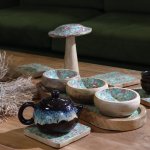 (image for) Set of 4 Square Coasters - Mediterranean Tile Pattern