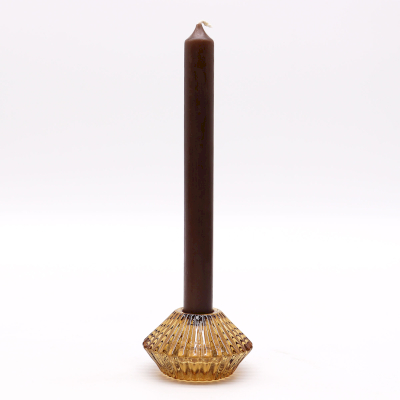 (image for) Flower Flip Dinner Candle / Tealight Holder - Antique Amber