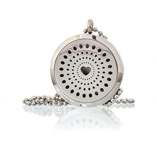 (image for) Aromatherapy Diffuser Necklace - Diamonds Heart 30mm