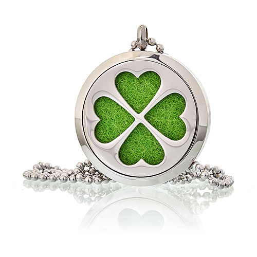 (image for) Aromatherapy Diffuser Necklace - Four Leaf Clover 30mm