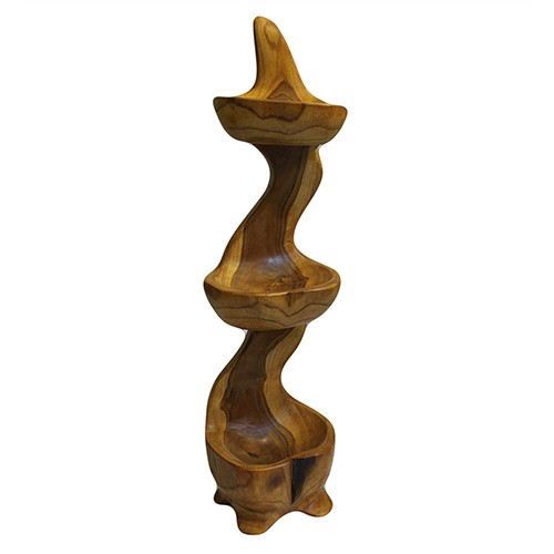 (image for) Teak Three Bowl Standing aprox 50cm