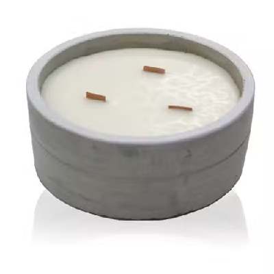 Concrete Wooden Wick Candle